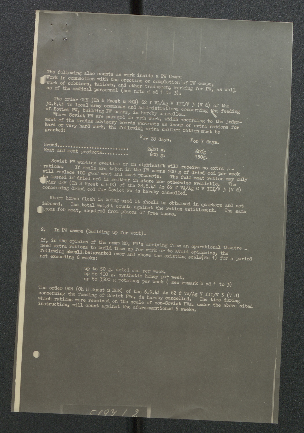 Soviet Meat Line Rations Nuremberg - Document Viewer - Instructions and memos for the food ...