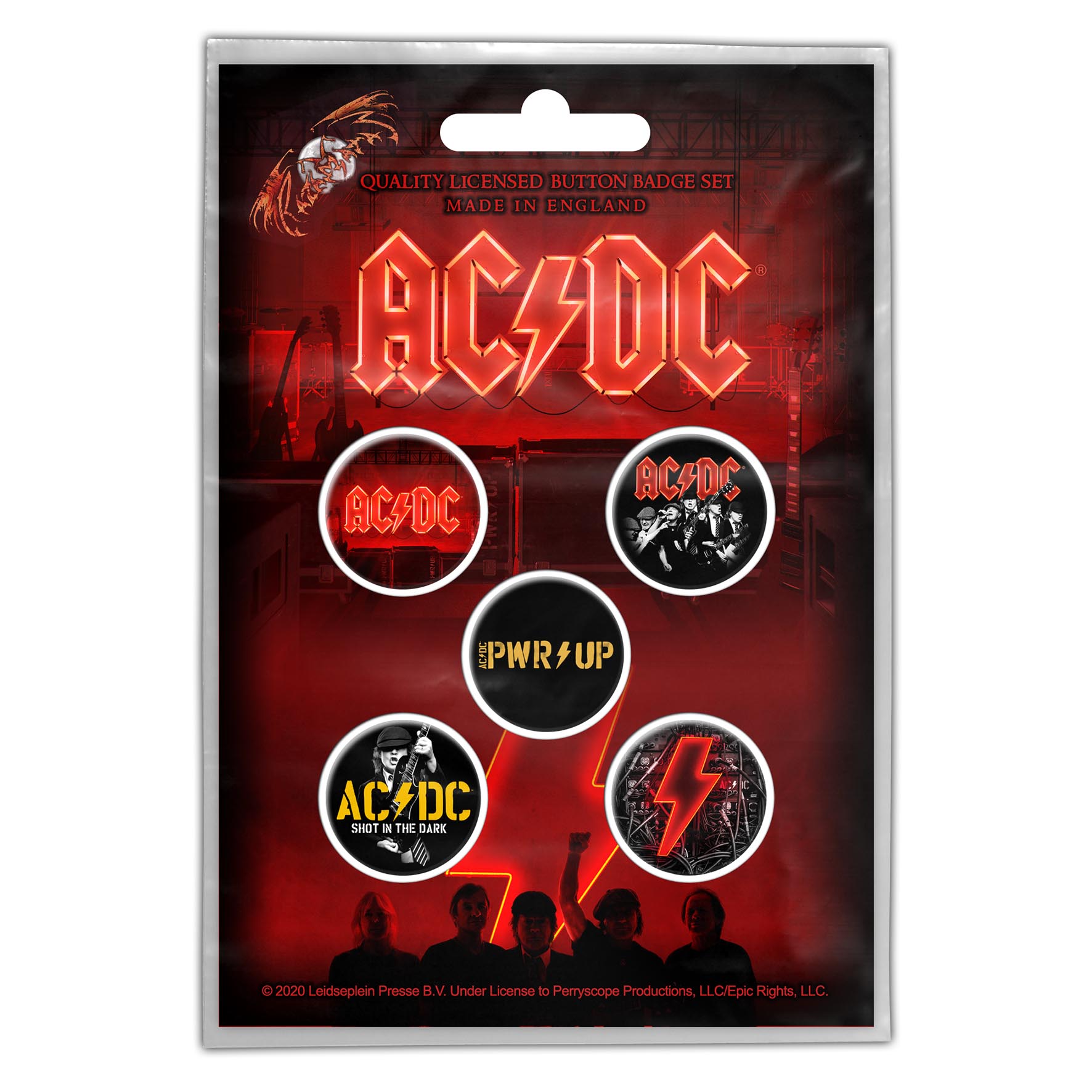 AC/DC 'PWR UP' Button Badge Set - HMOL