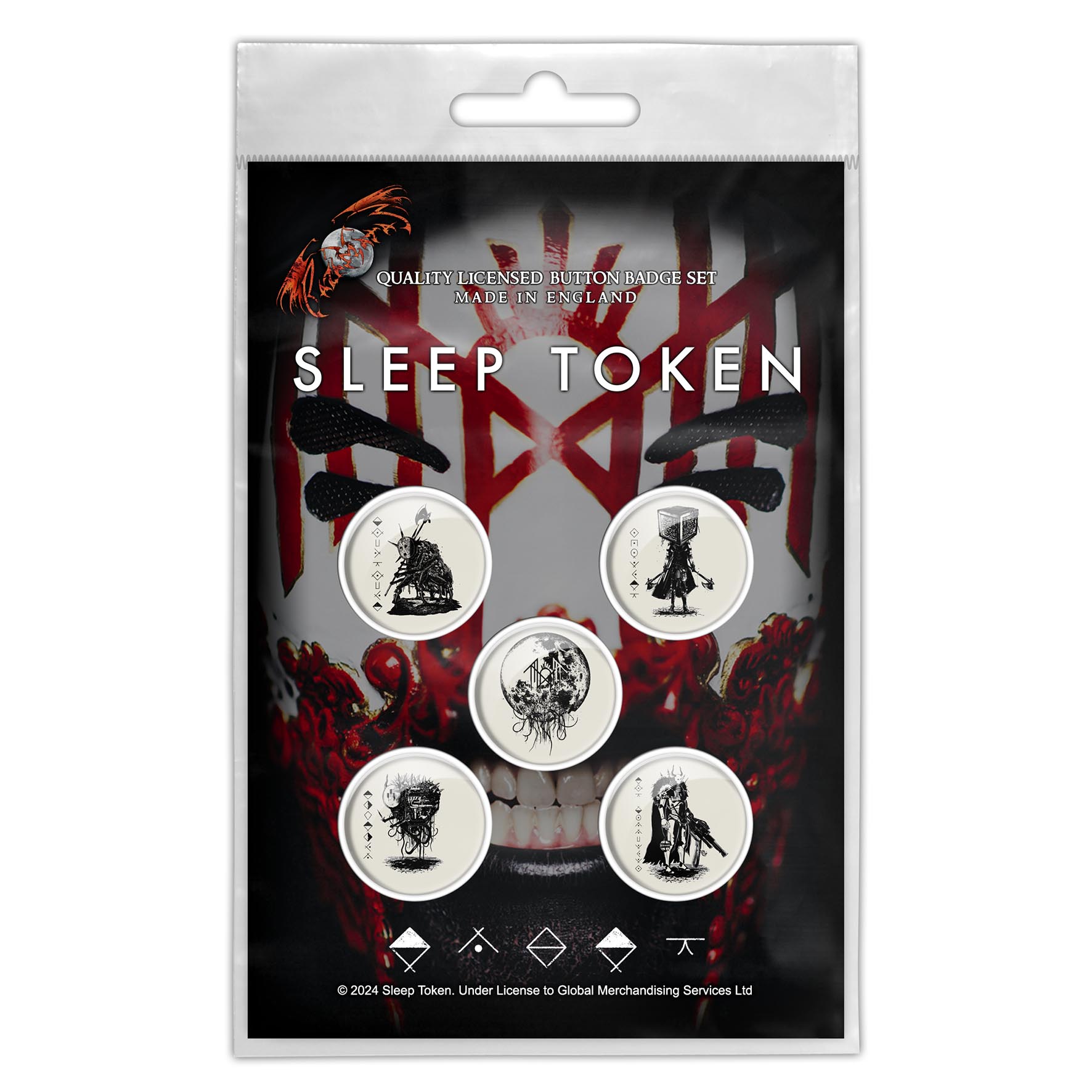 Sleep Token 'Vessel Mask' Button Badge Set HMOL