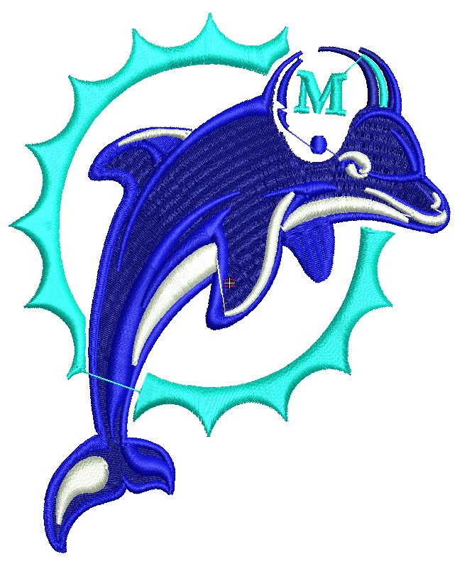 Miami Dolphins logo 1 embroidery design