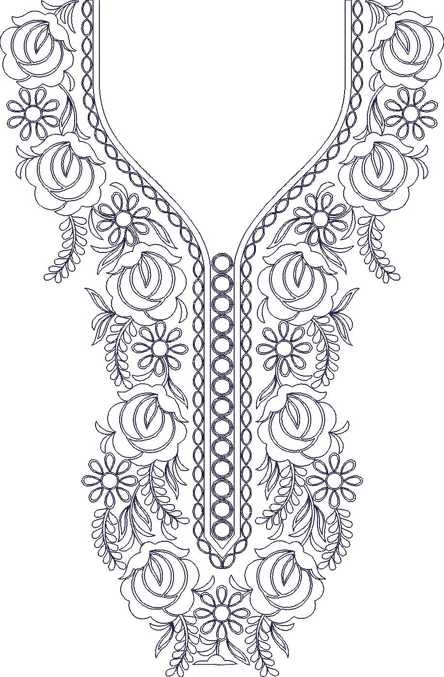 Arabic Embroidery Neck Designs, Free Arabick Nick Latest Design (104)
