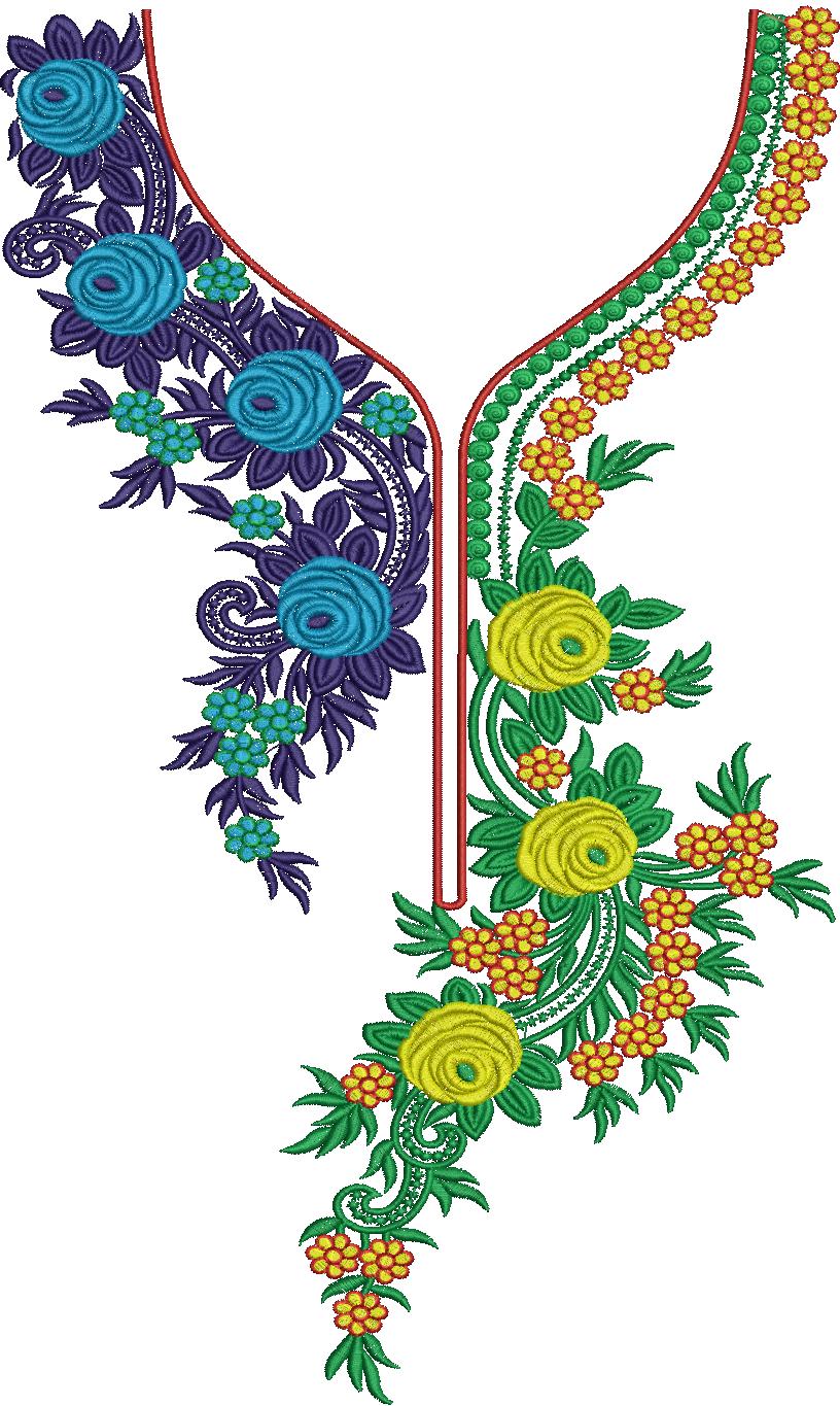Arabic Embroidery Neck Designs, Free Arabick Nick Latest Design (122)