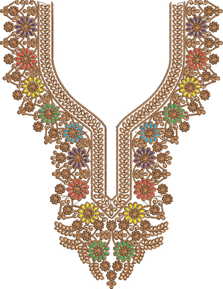Arabic Embroidery Neck Designs, Free Arabick Nick Latest Design (52)