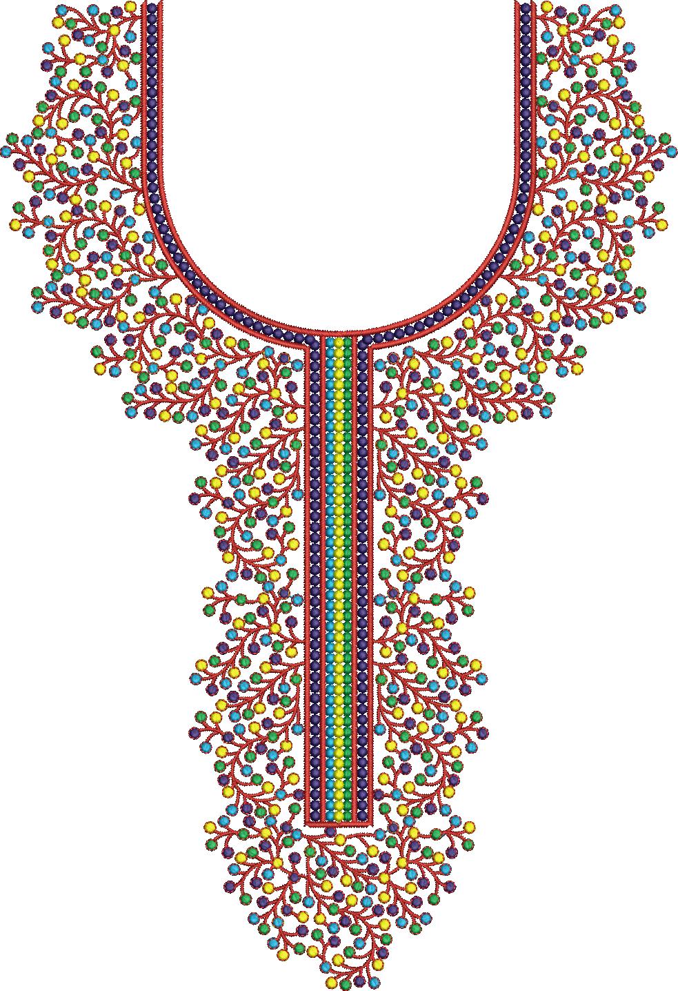 Arabic Embroidery Neck Designs, Free Arabick Nick Latest Design (66)