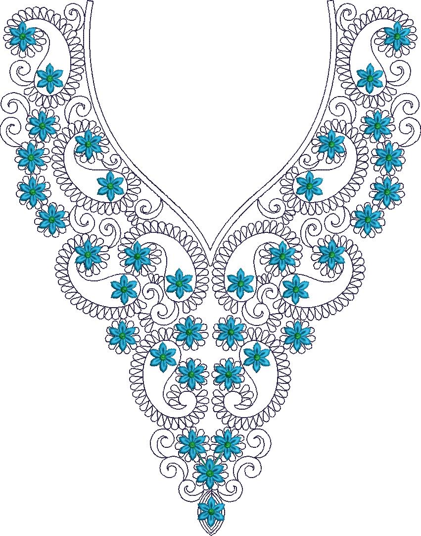 Arabic Embroidery Neck Designs, Free Arabick Nick Latest Design (447)