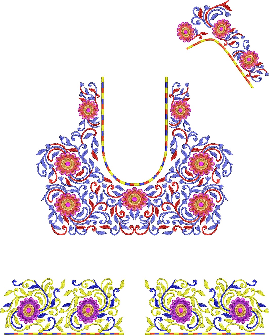 Free Blouse neck embroidery designs Download