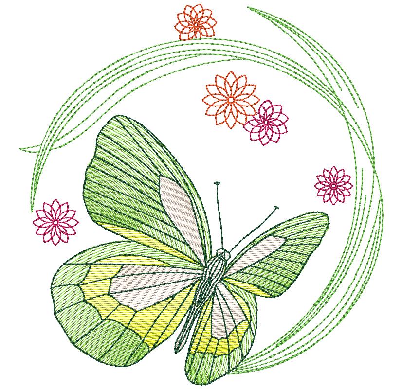 Butterfly Embroidery Free Design (28)