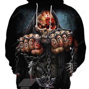 5fdp Skull 3d All Over Print Hoodie Zip-up Hoodie