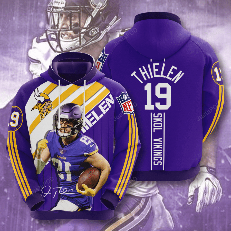 Adam Thielen 19 Minnesota Vikings Men And Women 3d Hoodie Adam Thielen Minnesota Vikings 3d Shirt