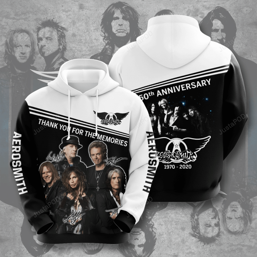 Aerosmith 60th Anniversary Thank You For The Memories 3d All Over Print Hoodie Zip-up Hoodie