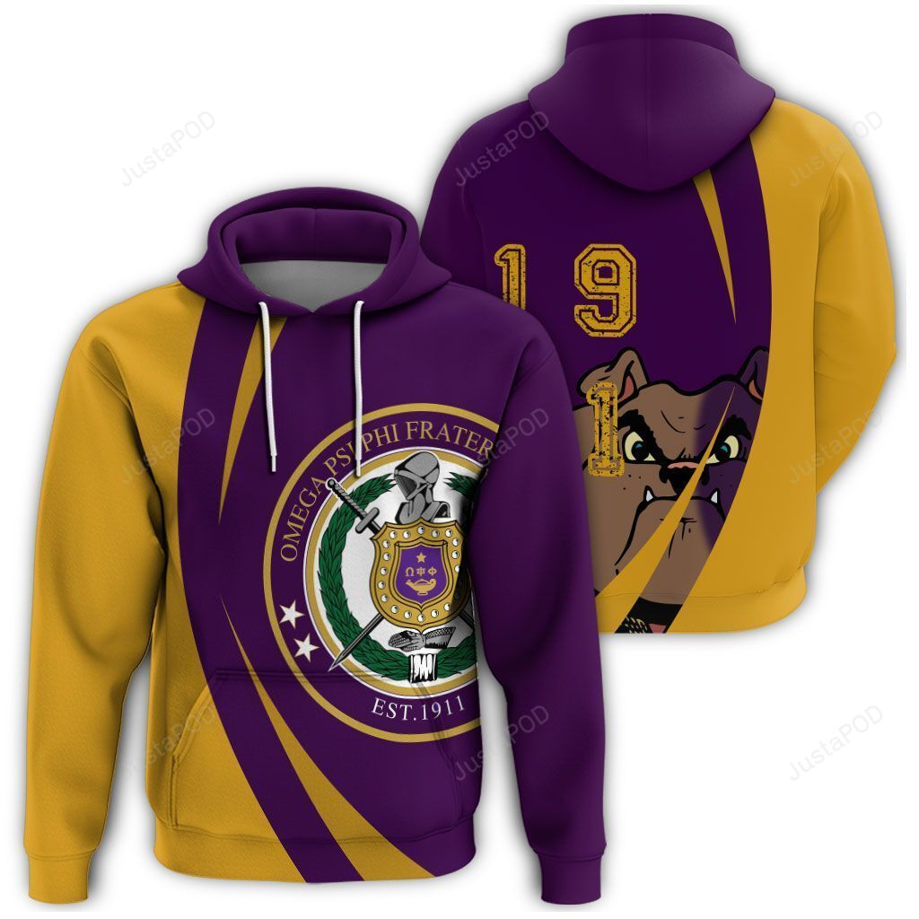 Africa Zone Omega Psi Phi Bulldog Circle 3d All Over Printed Hoodie Zip- Up Hoodie