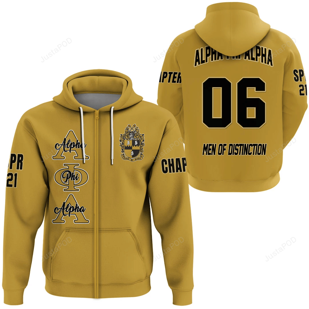 Alpha Phi Alpha Gold 3d All Over Print Hoodie Zip-up Hoodie