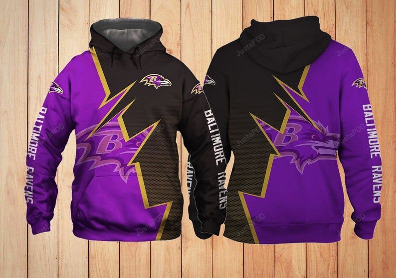 Baltimore Ravens 3d All Over Print Hoodie Zip-up Hoodie