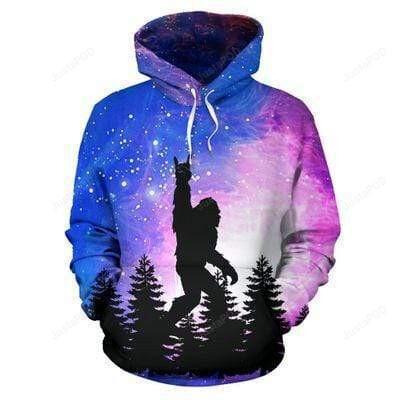 Bigfoot Galaxy 3d All Over Print Hoodie Zip-up Hoodie