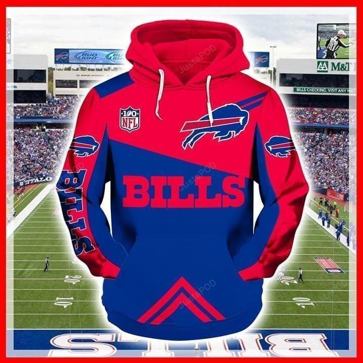 Buffalo Bills Nfl Football Red Blue Men And Women 3d Pullover Hoodie And Zippered Buffalo Bills 3d Shirt 2020