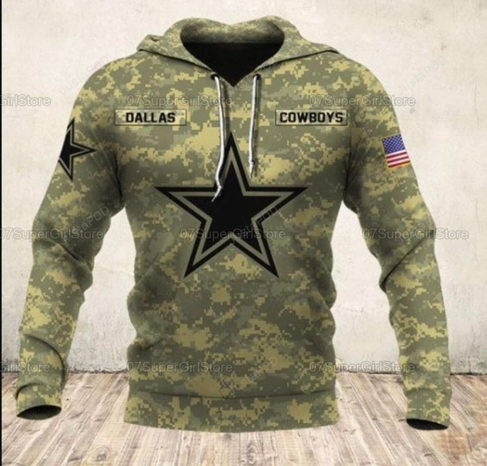 Camo Dallas Cowboys 3d All Over Print Hoodie Zip-up Hoodie