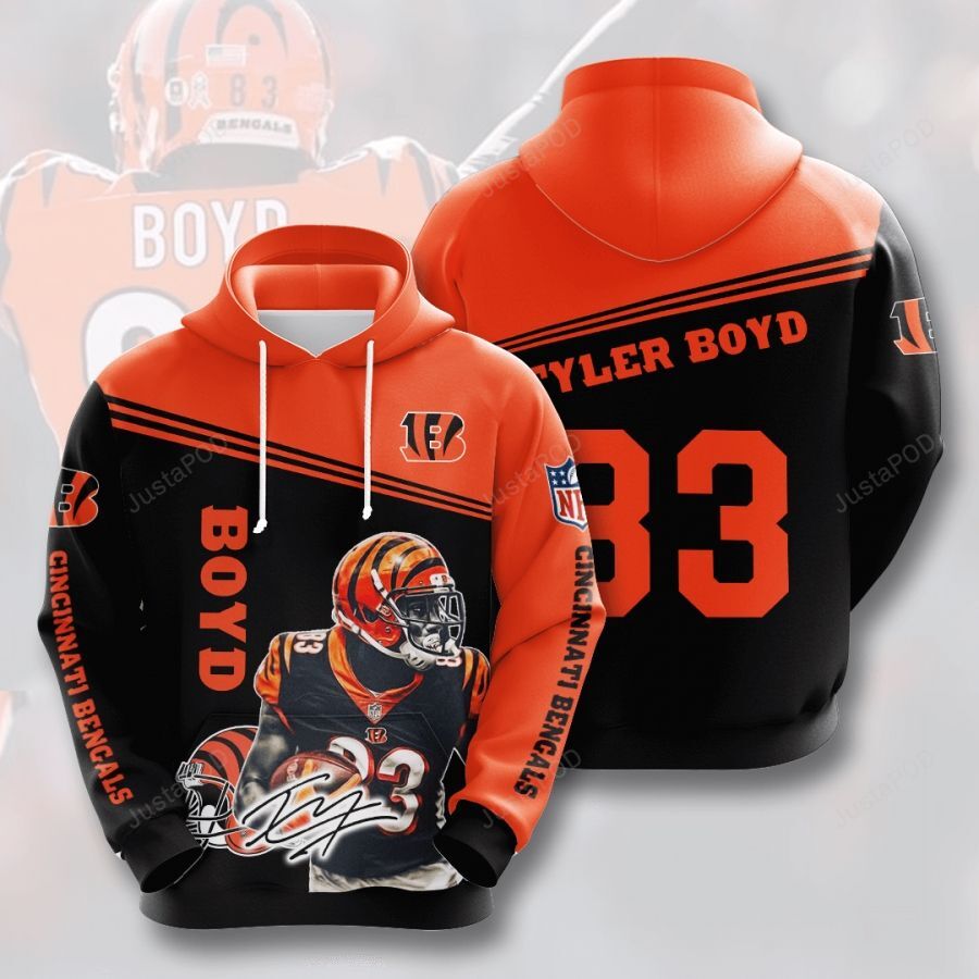 Cincinnati Bengals Tyler Boyd 3d All Over Print Hoodie Zip-up Hoodie