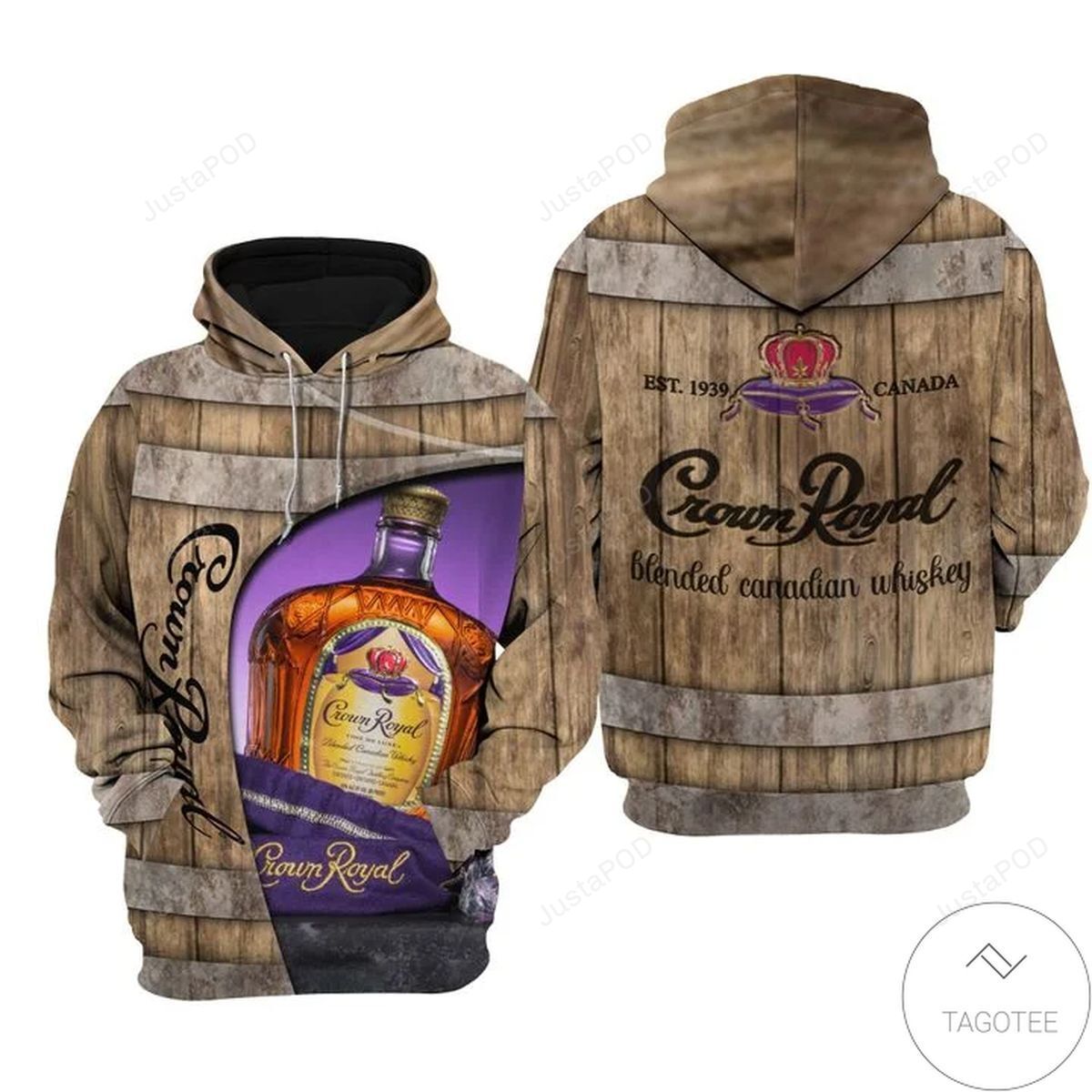 Crown Royal Barrel 3d All Over Print Hoodie Zip-up Hoodie