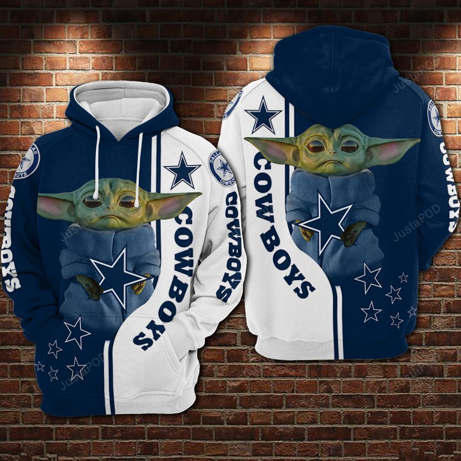 Dallas Cowboys Nfl Football Baby Yoda Hug Star 3d Hoodie For Men For Women Dallas Cowboys All Over Printed Hoodie Dallas Cowboys 3d Shirt