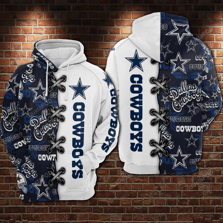 Dallas Cowboys Nfl Football White 3d All Over Print Hoodie Zip-up Hoodie