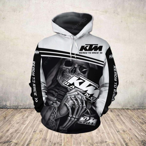 Death Skull Ktm Ready To Race Men And Women 3d Hoodie Shirt Ktm Racing 3d Shirt Ktm Racing Ready To Race 3d All Over Printed Shirt