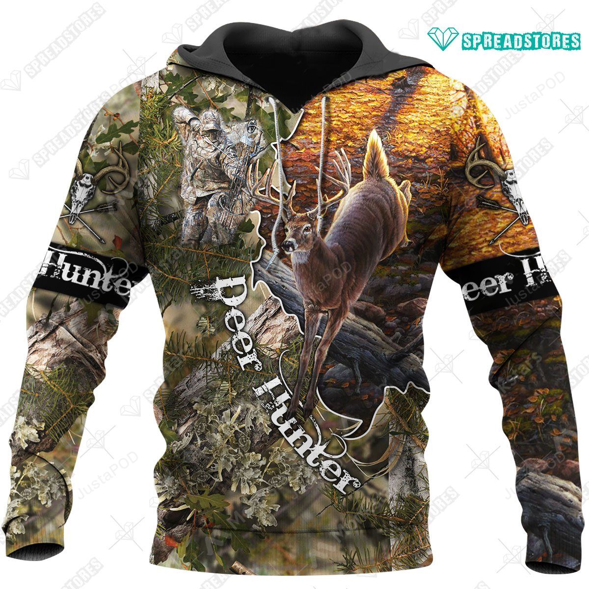 Deer Hunter Into The Wood 3d Hoodie-trungten-c7hyf