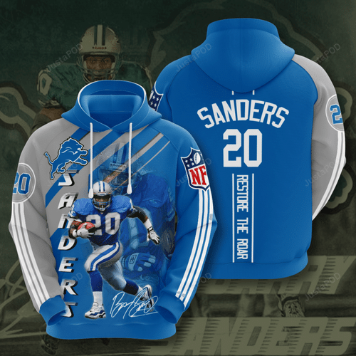 Detroit Lions Barry Sanders 3d Hoodie For Men For Women All Over Printed Hoodie