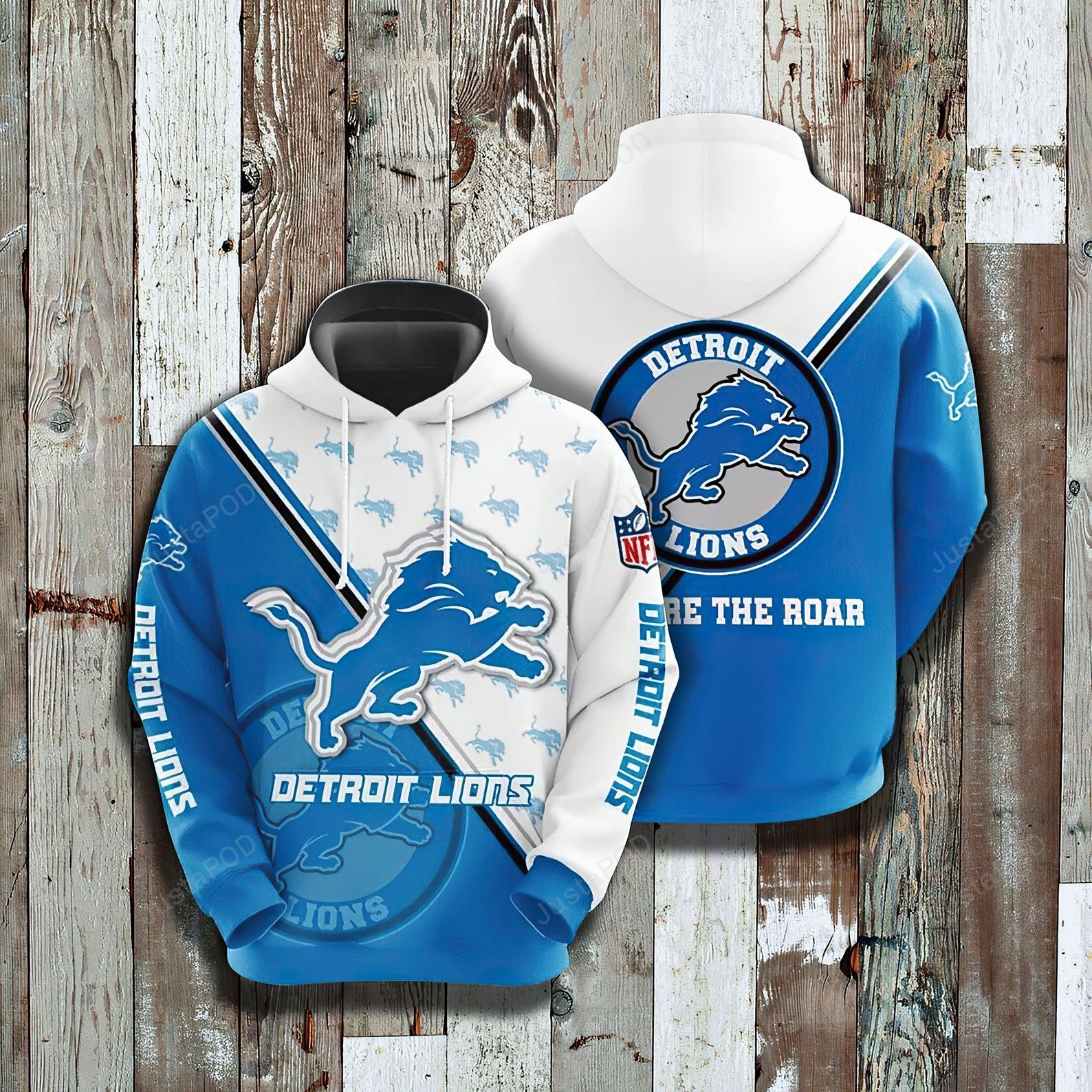 Detroit Lions Nfl 3d All Over Print Hoodie Zip-up Hoodie