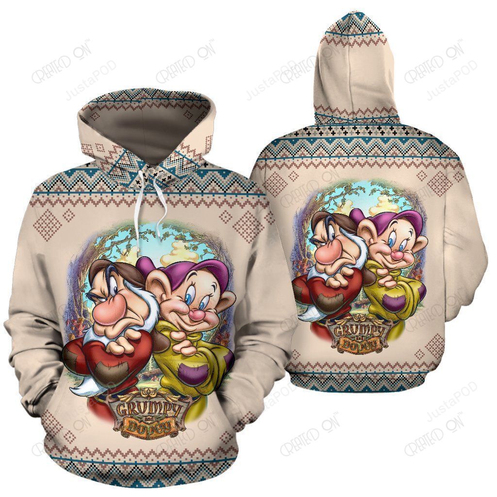 Disney Dopey And Grumpy 3d All Over Print Hoodie-trungten-1l0lk