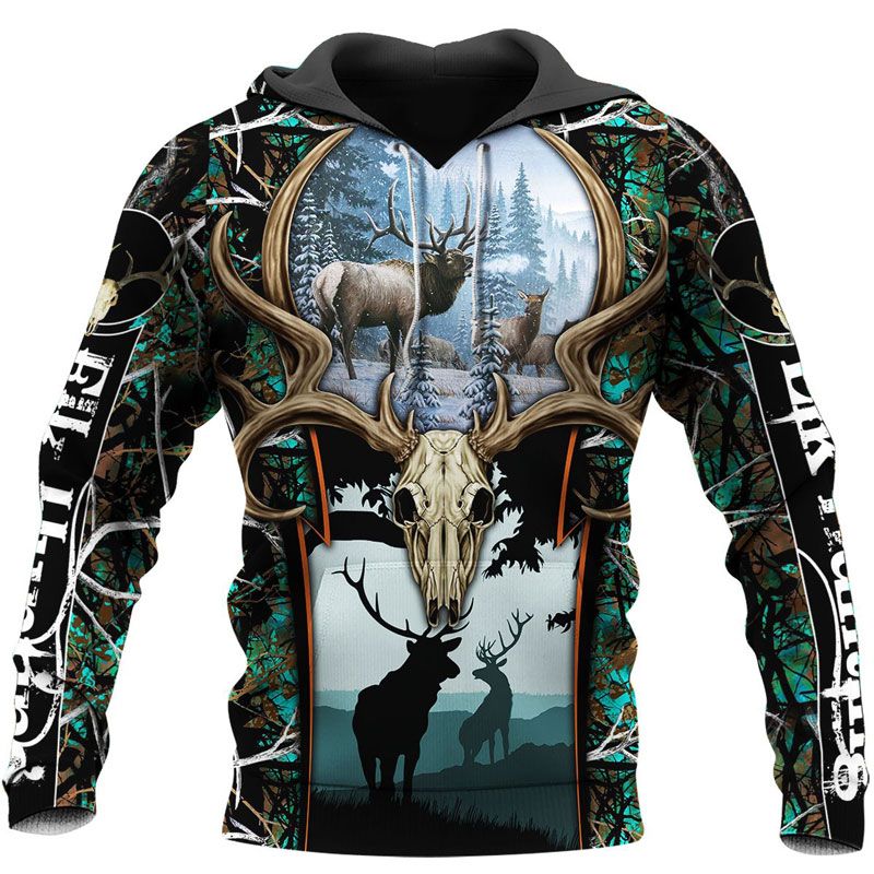 Elk Hunter Into The Wood 3d Hoodie-trungten-d23o2