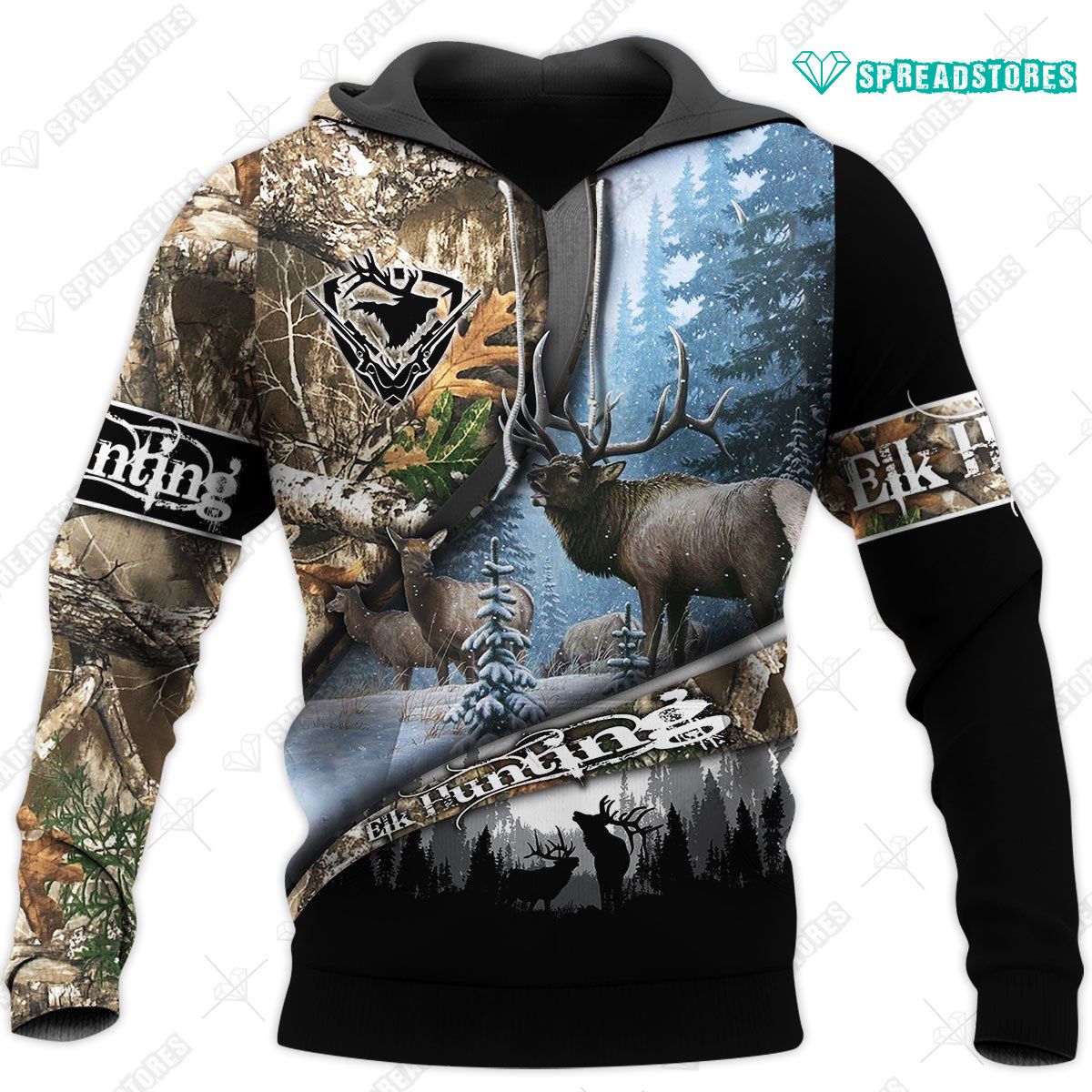 Elk Hunter Into The Wood 3d Hoodie-trungten-nz6xn