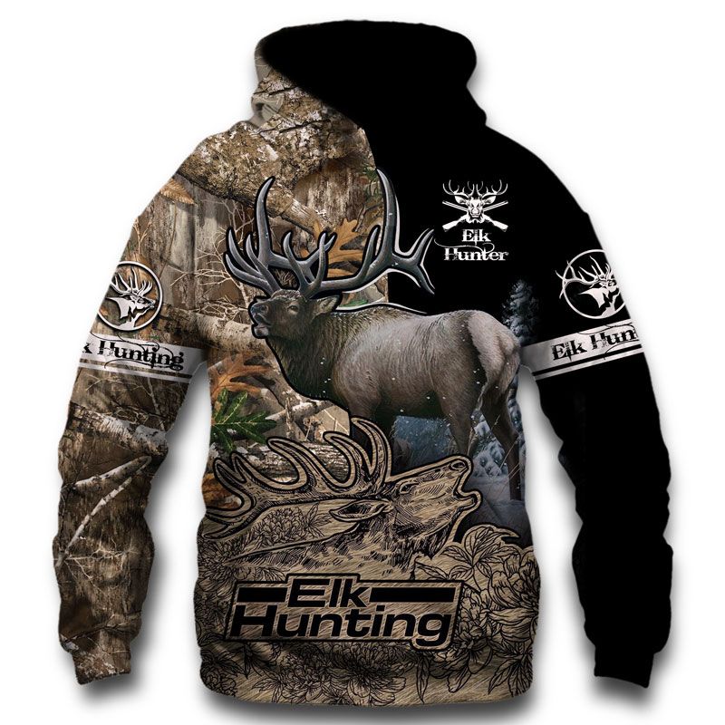 Elk Hunter Into The Wood 3d Hoodie-trungten-p90k5