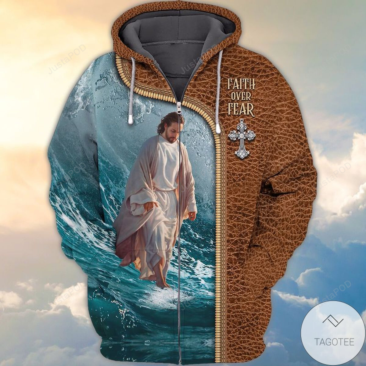 Faith Over Fear Jesus Cross 3d All Over Print Hoodie Zip-up Hoodie