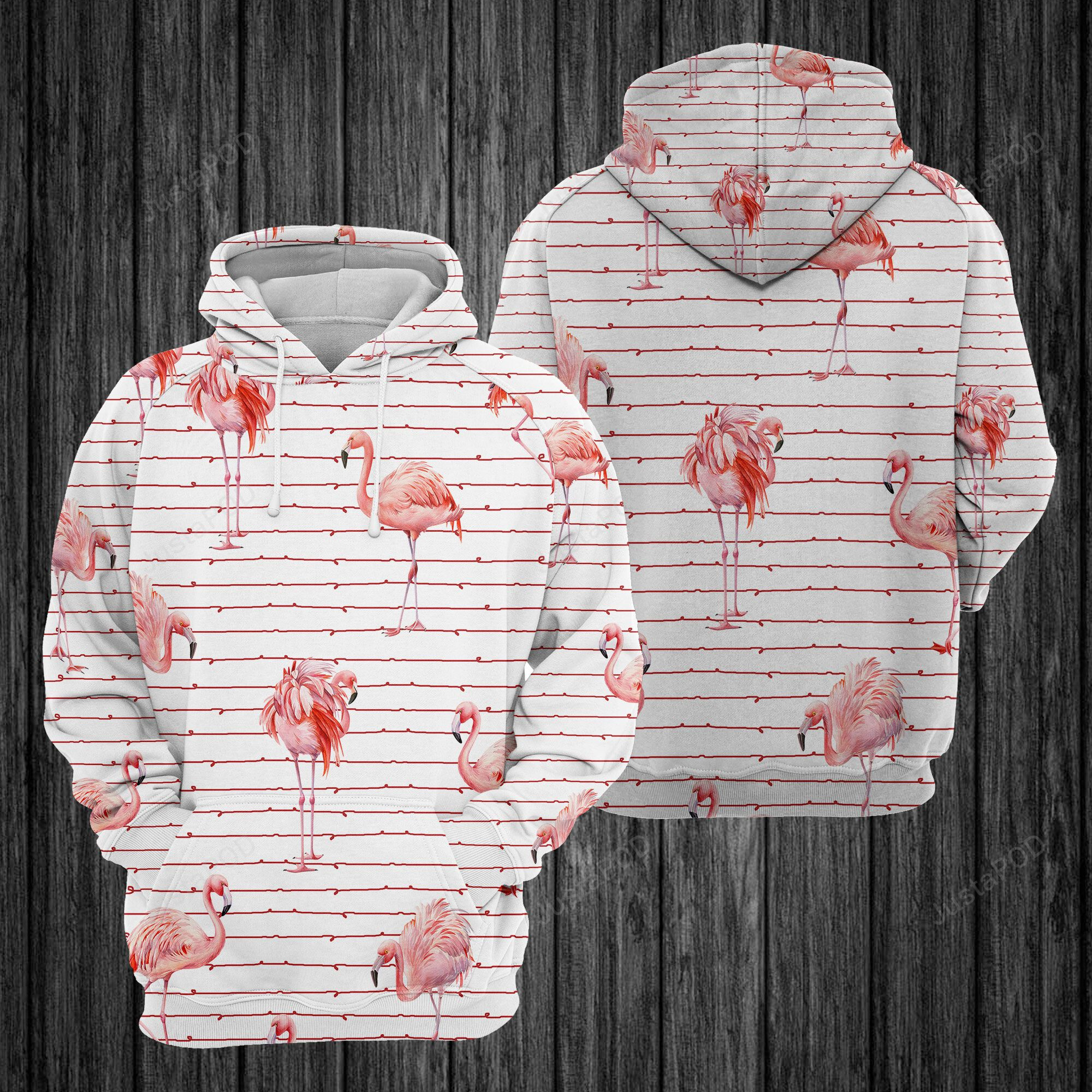 Flamingo Line 3d All Over Print Hoodie Zip-up Hoodie