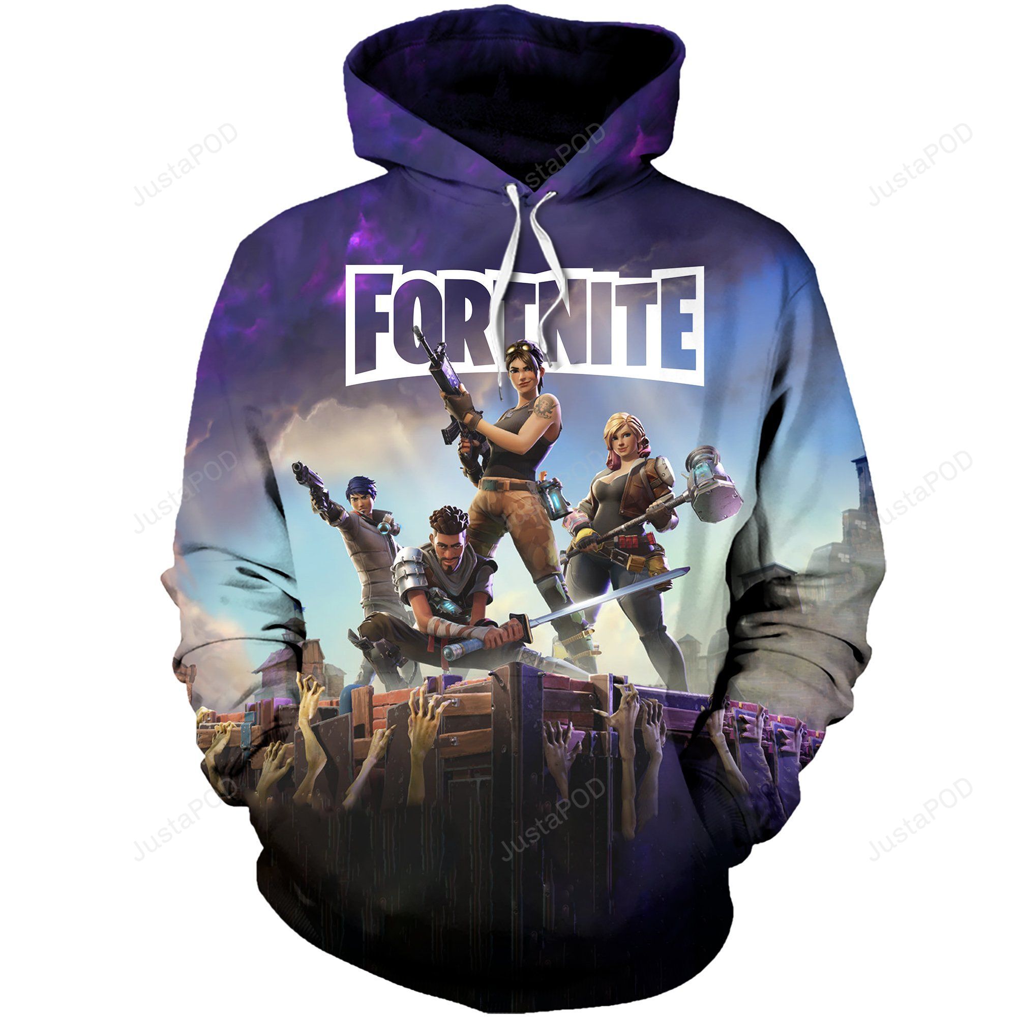 Fortnite 3d All Over Print Hoodie Zip-up Hoodie-trungten-6ca4h