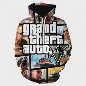 Grand Theft Auto Gta 5 Fancy 3d All Over Print Hoodie Zip-up Hoodie