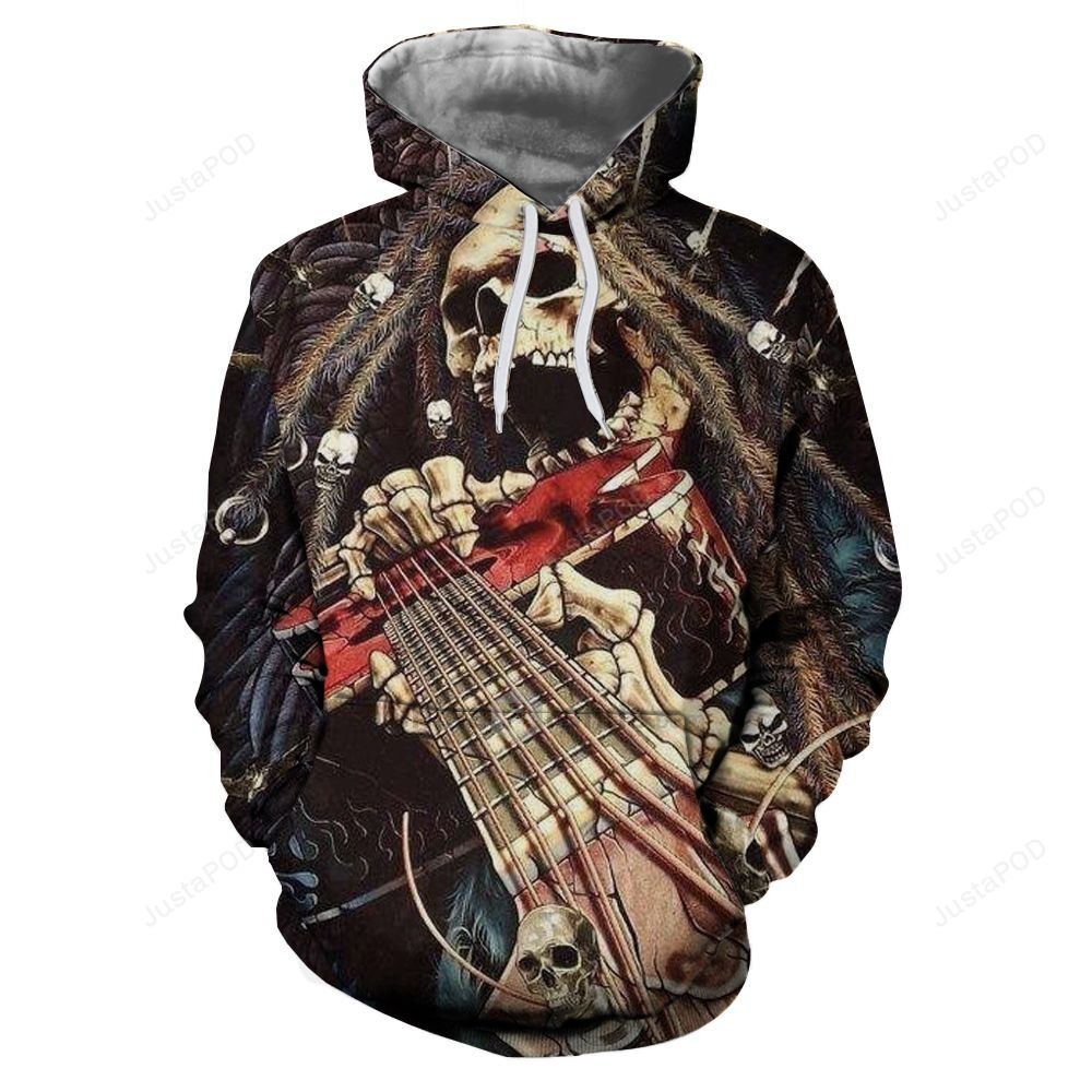 Guitar And Skull 3d Hoodie