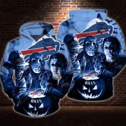 Horror Buffalo Bills Freddy Krueger Jason Voorhees Michael Myers Halloween 3d Printed Hoodie 3d