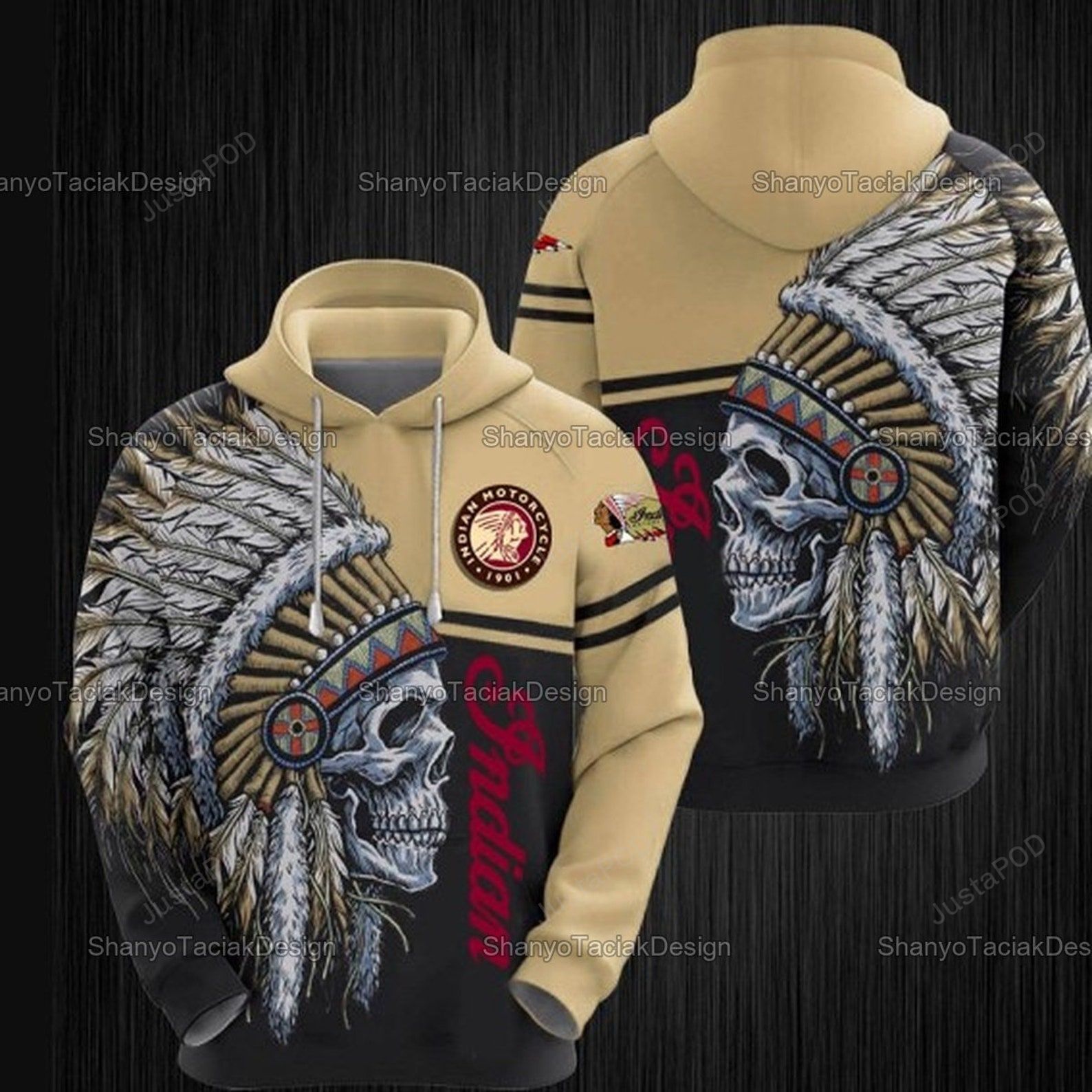 Indian Motorcycle Skull 3d All Over Print Hoodie Zip-up Hoodie