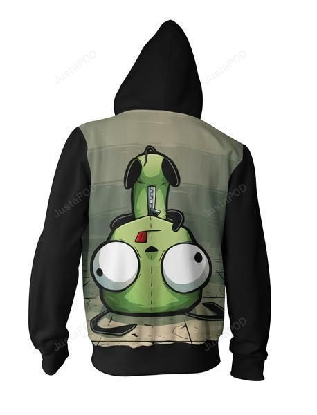 Invader Zim Fall Down Hoodie Zim Invader Zip Up Jacket 3d All Over Printed Hoodie Zip-up Hoodie