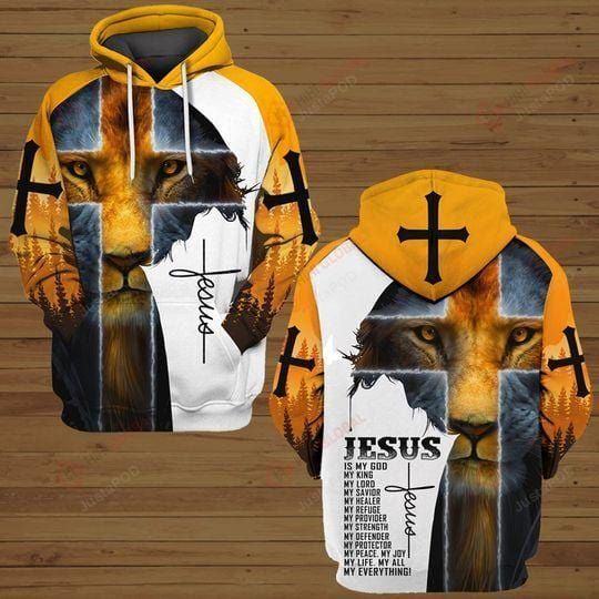 Jesus And Lion Of Judah God Is My Everything Gift Easter Day Hoodie 3d