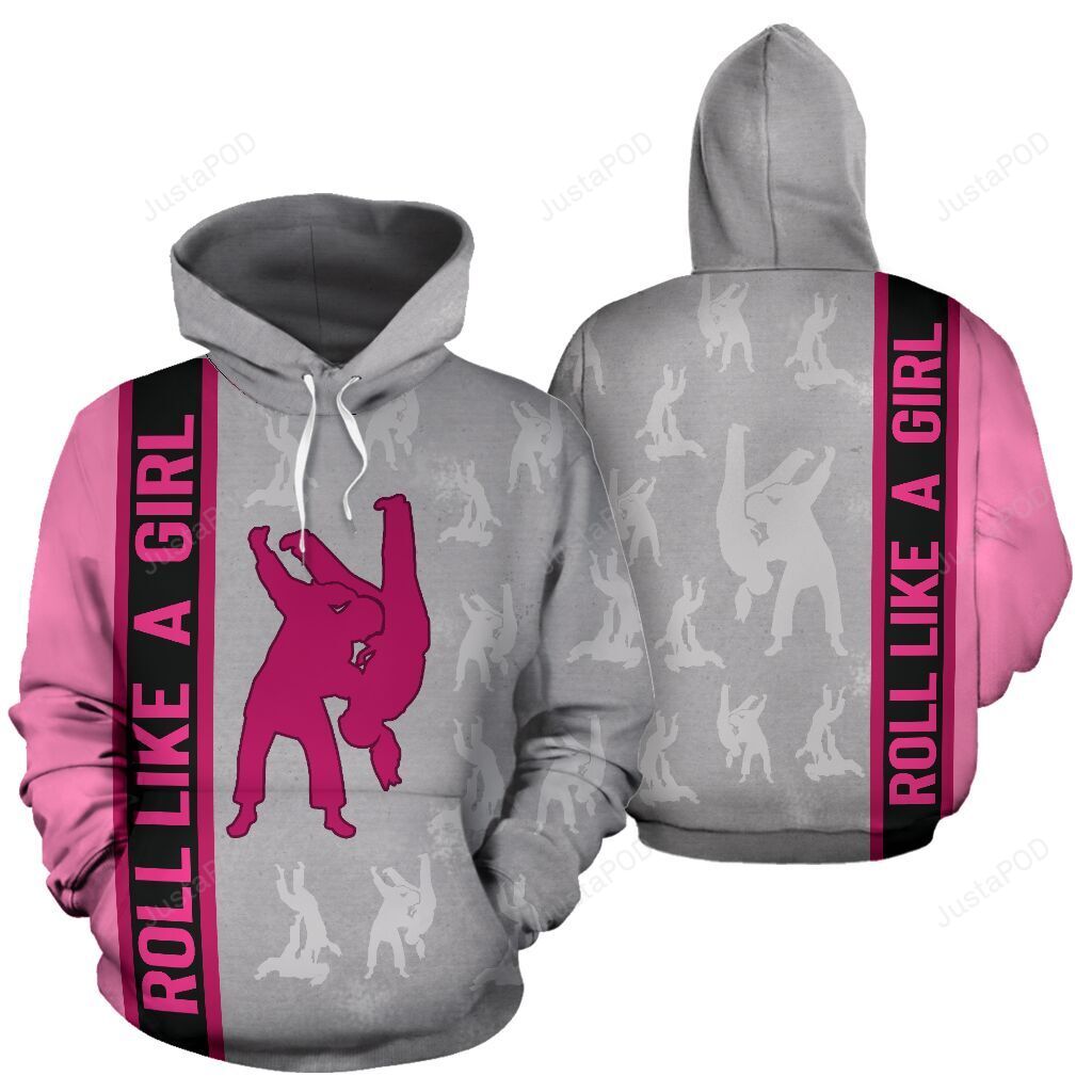 Jiu-jitsu Roll Like A Girl Hoodie 3d All Over Print Hoodie Zip-up Hoodie