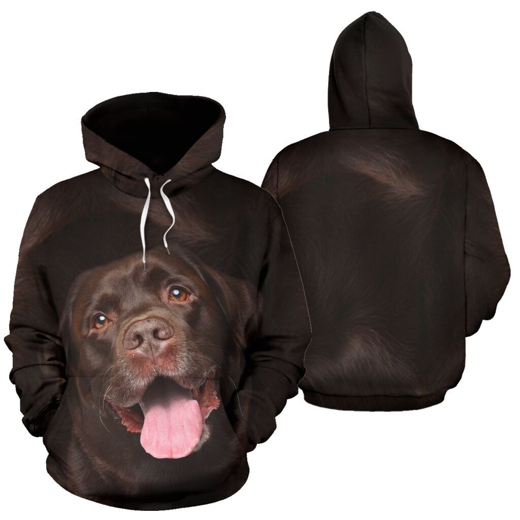 Labrador Chocolate Face 3d All Over Print Hoodie Zip-up Hoodie