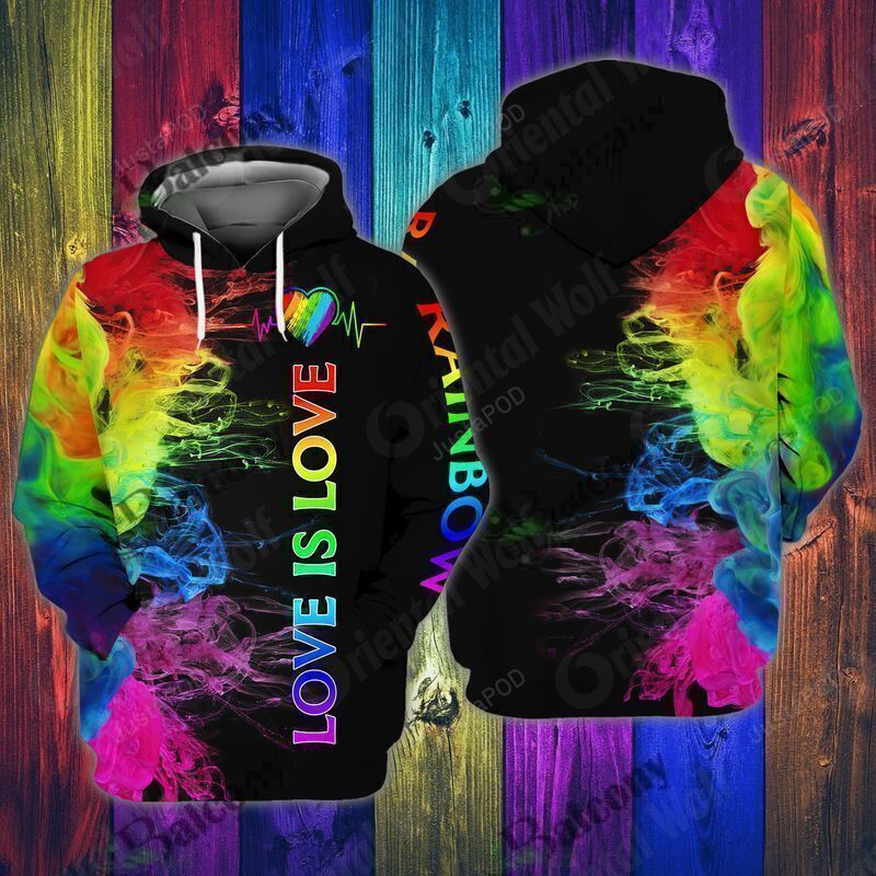 Lgbt Love Is Love Color Fade Heart 3d All Over Print Hoodie Zip-up Hoodie