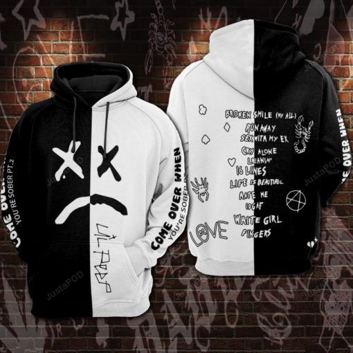 Lil Peep Gothboiclique Black White Men And Women 3d Hoodie And Zip Hoodie Lil Peep 3d Shirt Lil Peep 3d Hoodie And Zip Hoodie