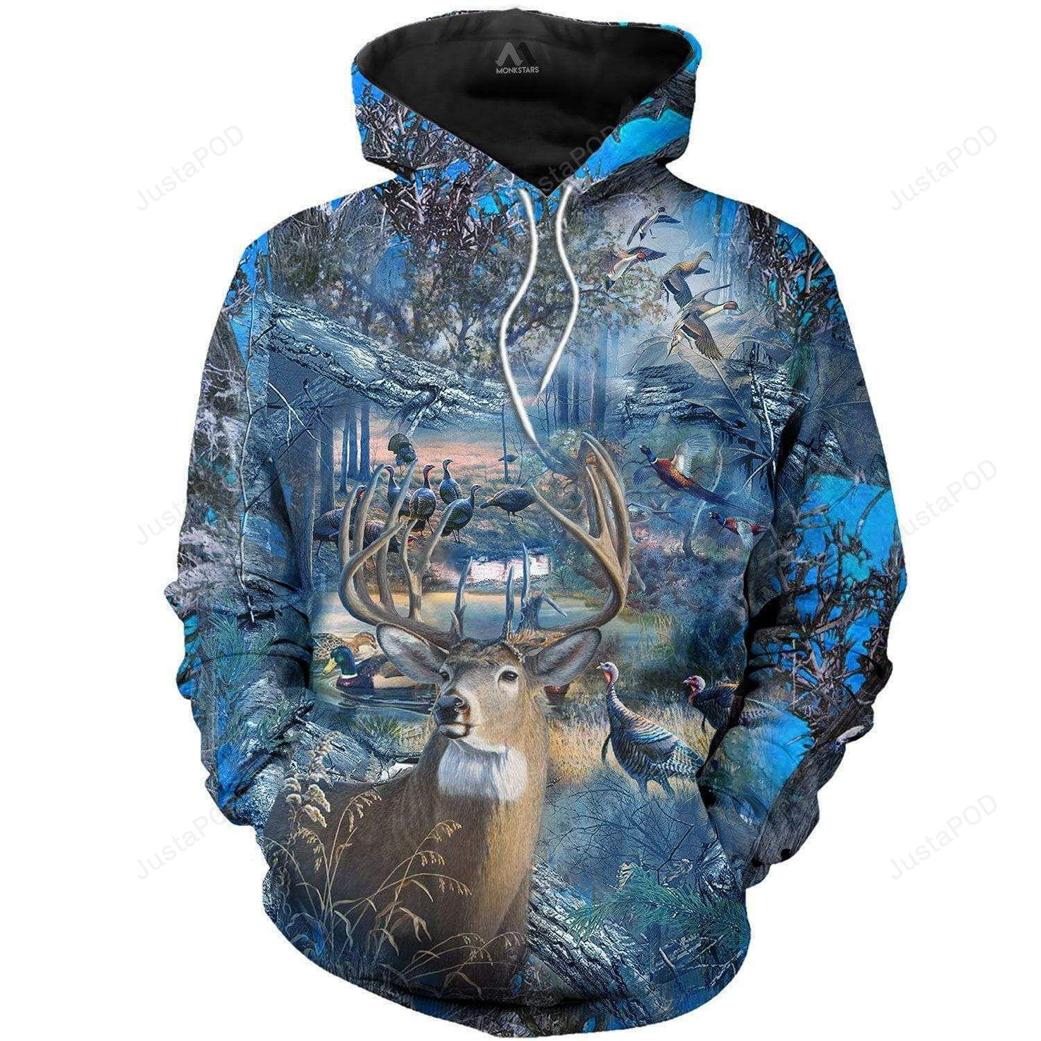 Mallard Camo Deer Hunter Hunting Hoodie Sweatshirt Born To Hunt Gift Birthday