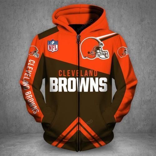 Men Women Cleveland Browns 3d Zipper Hoodie