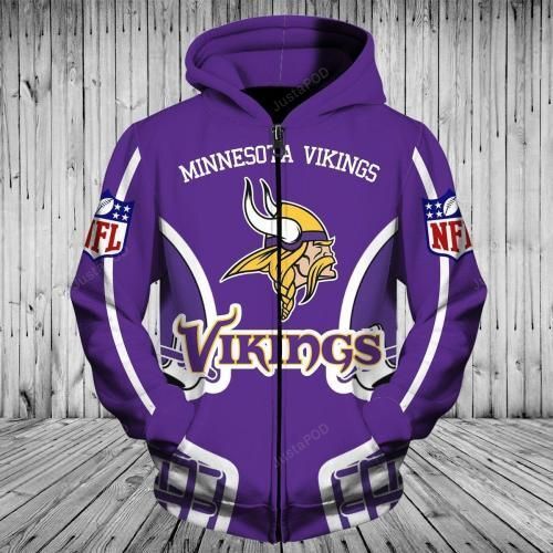 Men Women Minnesota Vikings 3d Zipper Hoodie Minnesota Vikings Zipper Hoodie Nfl Minnesota Vikings Apparel V1