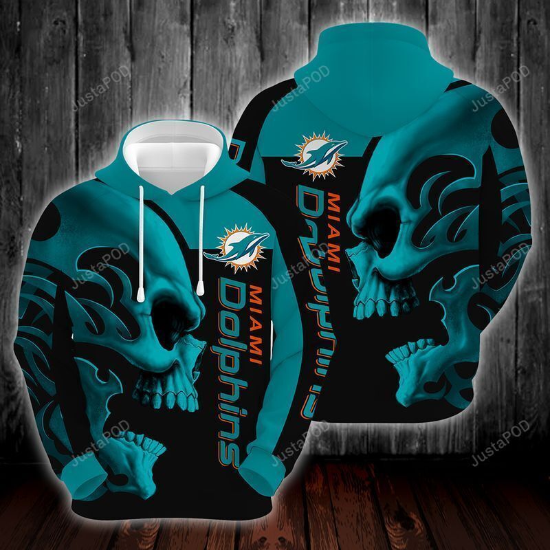 Miami Dolphins Skull 3d All Over Print Hoodie Zip-up Hoodie-trungten-gquwx