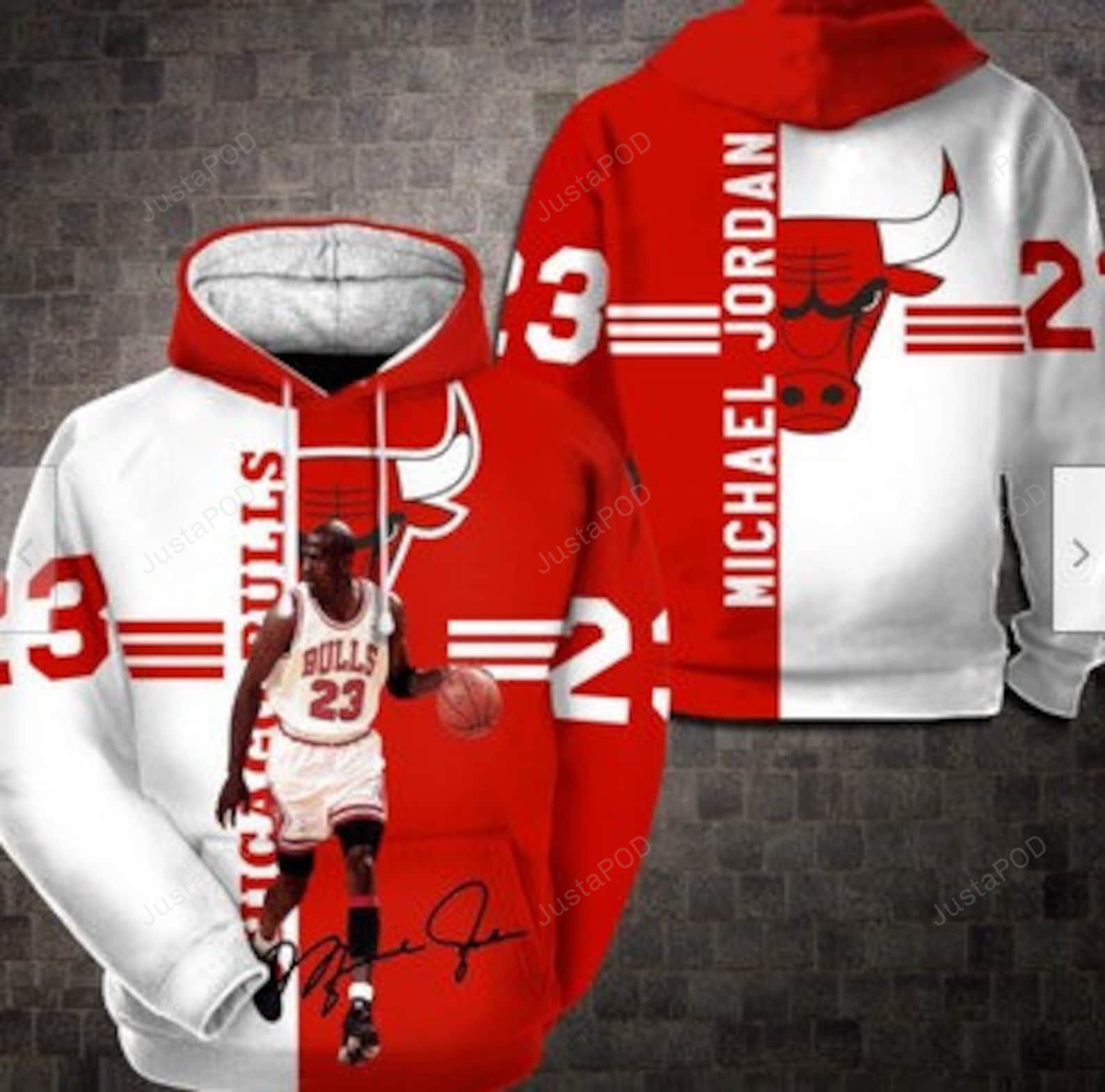 Michael Jordan 23 Chicago Bulls Baseball Team Nba 3d All Over Print Hoodie Zip- Up Hoodie